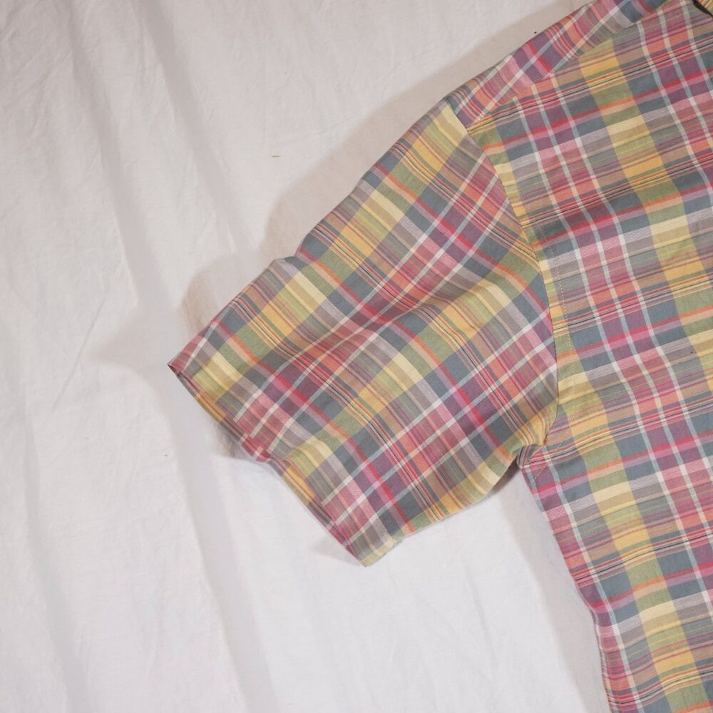 Pendleton Button Up Short Sleeve Plaid Shirt Madr… - image 2